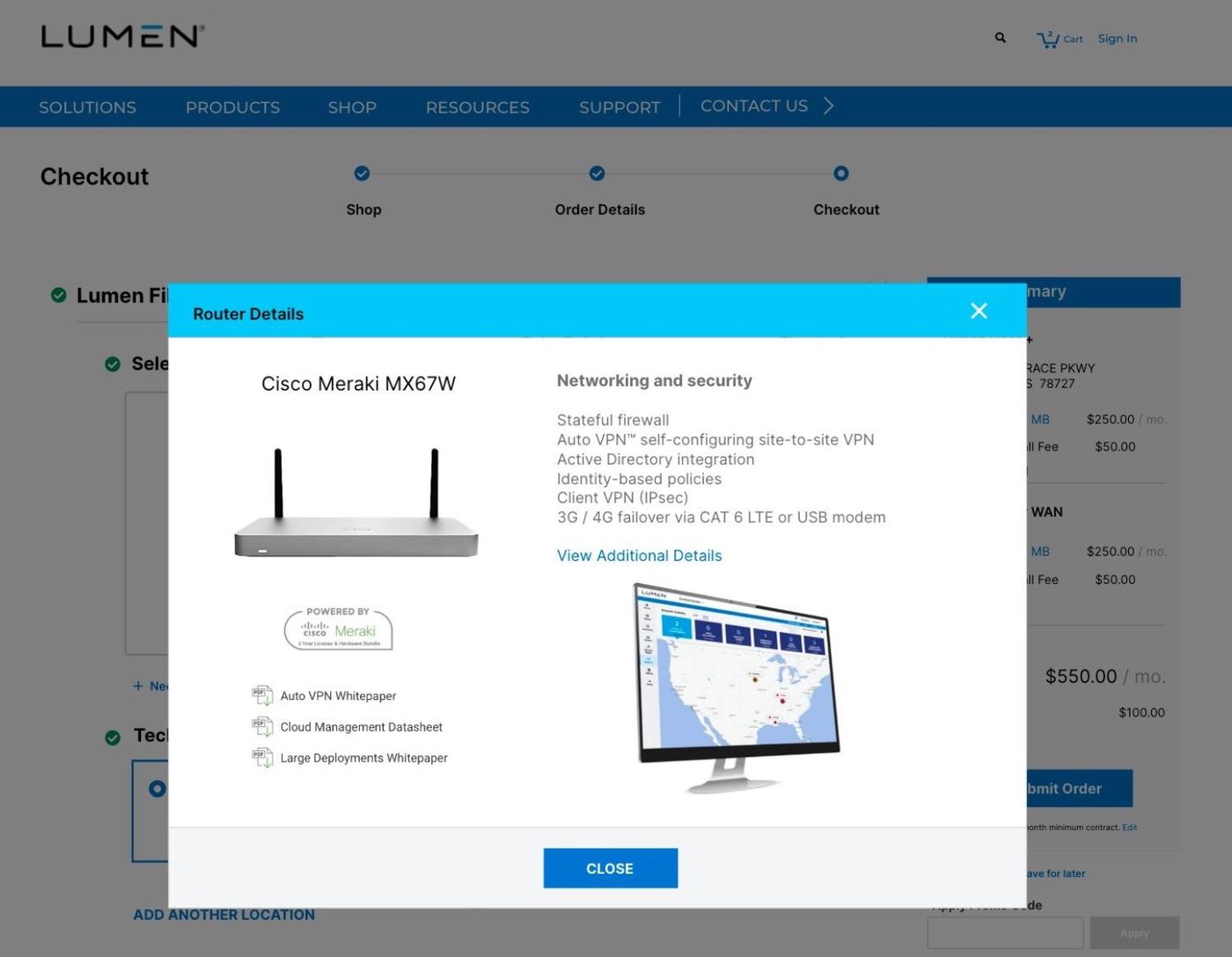Lumen checkout